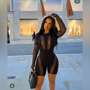 Luxe To Kill Mesh panel jumpsuit